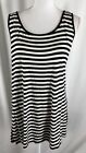 New Cable Gauge Womens Pullover Top Sleeveless Black White Stripes Viscose Large