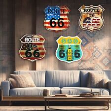 Metal Route 66 Signs Aesthetic Wall Decorations Fashion Tin Sign  Room