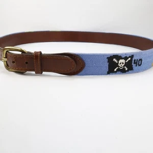 Smathers & Branson Men's Belt Needlepoint Jimmy Buffet Best Life 38 Pirate Flag - Picture 1 of 10