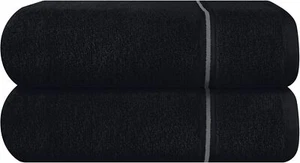 2 Pack Black Oversized Quickdry Bath Towels 28x55" for Gym, Travel, Pool - Picture 1 of 6