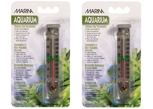 MARINA STAINLESS STEEL AQUARIUM THERMOMETERS 11203   2X - Picture 1 of 1