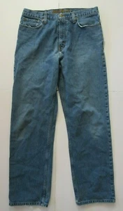 Eddie Bauer Classic Fit Tapered 100% Cotton Distressed Light Blue Jeans 34 x 31* - Picture 1 of 11