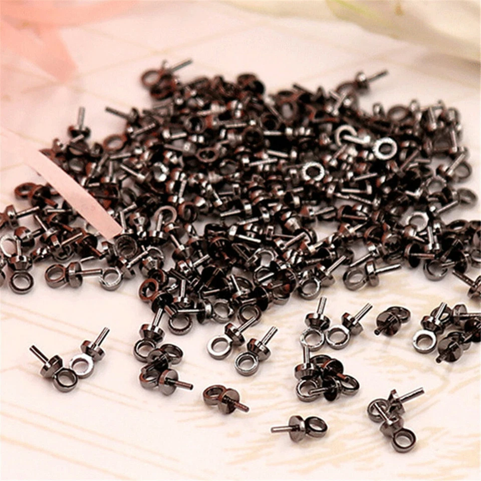 100 pcs DIY Jewelry Making Metal Eye Pins Many Size Cup Link Bails Accessories - Image 1 of 4