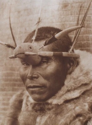  Máscara de fotograbado Edward S.Curtis Nunivak Classic Gravure Company  Foto 1 de 2