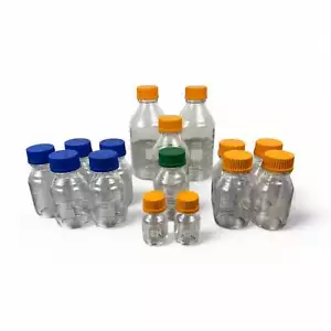 Mixed Lot of 15 Glass Lab Bottles – Corning Pyrex, Hybex, Fisherbrand – 50mL to - Picture 1 of 8