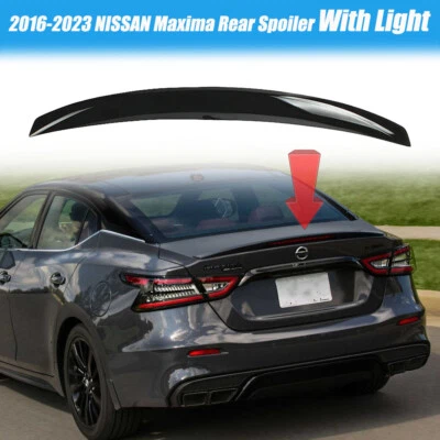 Fit For NISSAN Maxima 2016-2023 Trunk Premium Spoiler Painted Black With Light - Image 1 of 4