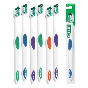 Cepillo de dientes subcompacto 468P GUM Super Tip, cerdas suaves, surtido PACK DE 6 - Imagen 1 de 1