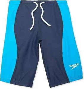 Speedo Boy's Swimsuit Jammer Begin to Swim Solid Turquoise/Navy 4 - Picture 1 of 4