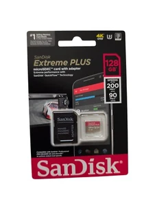 SanDisk Extreme Plus MicroSDXC Memory Card With Adaptor 128GB - Picture 1 of 2