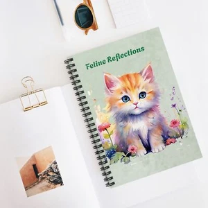 Cat Lover Spiral Notebook, Ruled Line, Cute Kitten Back to School Gift, Journal - Picture 1 of 6