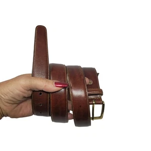 Trafalgar handgefertigter Cortina Ledergürtel goldene Schnalle 40" Kastanie klassisch USA - Bild 1 von 15
