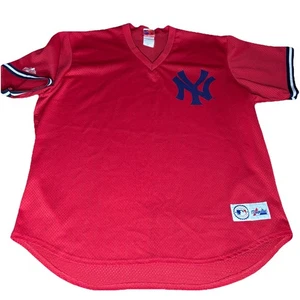 Vintage Majestic New York Yankees Red Alternate Jersey Men's XXL USA made Mesh - Picture 1 of 8