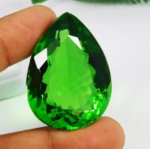 Certified 125.90 Ct Natural Green Peridot Pear Cut Loose Gemstone Flawless - Picture 1 of 11