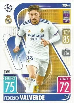 Federico Valverde 2021-22 Topps Match Attax UEFA - #234 - Real Madrid CF - Image 1 of 2