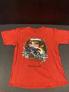 Vtg 90's Largemouth Bass Kentucky Fishing Wild Side LA T-Shirt Size Large - Picture 1 of 11