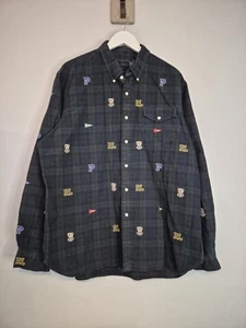 RALPH LAUREN Men's Shirt  Green Blue Tartan Plaid Bulldog Flag RL XXL - Picture 1 of 8