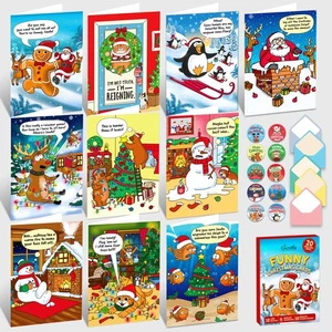 20 Pack 5x7in Funny Christmas Cards with Envelopes and Stickers, 10 Charming ... - Foto 1 di 7