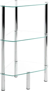Scaffale Cromo, Metallo, Vetro Di Sicurezza - Dim. L 45 Cm X a 77 Cm X P 32 Cm,  - Foto 1 di 12