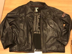 Wilsons Leather Rocks Led Zeppelin Mens XXL Black Leather Jacket US Tour 1977 - Picture 1 of 6