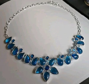 sterling silber kette mit Sim. London Blautopas 20", 60. Gramm - Bild 1 von 5