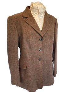 Ladies Gorringe Pure Wool Brown Tweed Show Jacket Size 38”. Ref S23 - Picture 1 of 6
