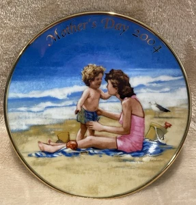 2004 Muttertag Sammler Porzellan Teller "Sunny Day" 22 K Gold 5" Teller - Bild 1 von 2
