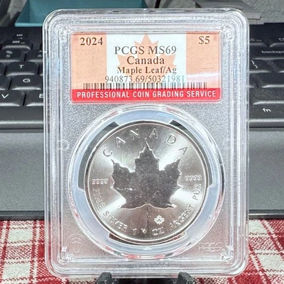 2024 $5 Canada 1oz Silver Maple Leaf PCGS MS69 Flag Label King Charles SP5836 - Image 1 of 2
