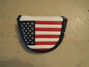 USA Flagge Design Mallet Ferse Schaft Putter Kopf Abdeckung Magnet #127 - Bild 1 von 3