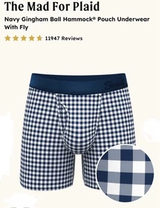 Shinesty Ball Hammock Mens Pouch Underwear Stay Weird “Mad for Plaid” Sz S - Picture 1 of 6