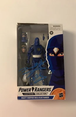 Power Rangers Lightning Mighty Morphin Ninja Blue Signed & Inscribed David Yost - Image 1 of 4