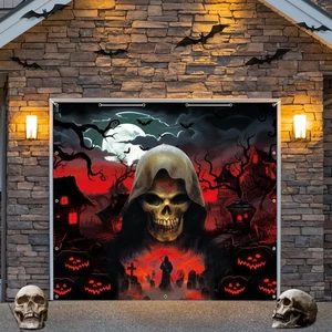 Trgowaul 7 x 8 Fuß Halloween Garagentor Abdeckung Dekorationen, klein rot - Bild 1 von 9