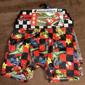 Paquete de 4 calzoncillos boxer con estampado integral Mario Kart, niños talla XS (4-5) NUEVOS - Imagen 1 de 6