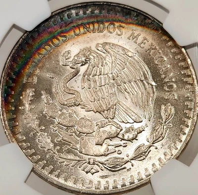 1982 Mo Libertad NGC ~ MS65 Crescent Rainbow Toned Reverse - Image 1 of 3