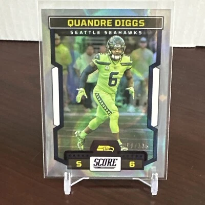 2023 Score - #184 Quandre Diggs 80/135 Silver Circular Parallel- Seahawks - Image 1 of 3