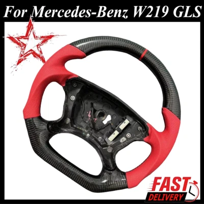 Carbon Fiber Red Steering Wheel for Mercedes-Benz R230 W211 W219 GLS G55 CLK E55 - Изображение 1 из 4