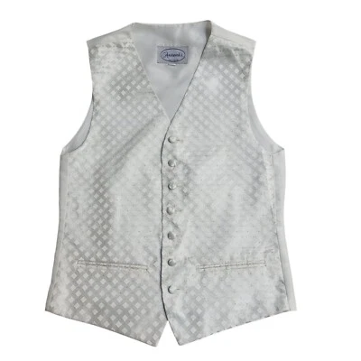 Austwicks White Diamond 2 Pocket Smart Formal Waistcoat UK Men's XS 35" - Image 1 of 4