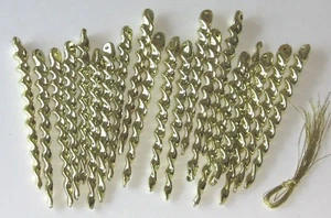 Eiszapfen Weihnachtsbaum Gold Mini Ornamente 5 1/2" bruchsicher mit Aufhängern - Bild 1 von 2