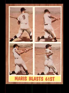 1962 Topps #313 Maris Blasts 61° Roger Maris quasi nuovo - Foto 1 di 2
