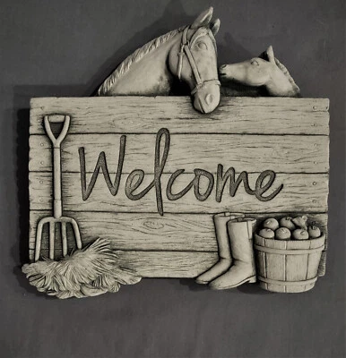 Carruth 2014 placa de bienvenida, caballos, heno, horquilla, botas - raras Foto 1 de 4