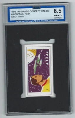 1971 Primrose Confectionery Star Trek #8 Captain Kirk Graded Card ISA 8.5 - Image 1 of 3
