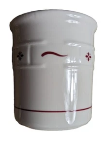 Longaberger Crock Utensil Caddy Red Weave 5+ Inch Height Pottery  jan24 - Picture 1 of 17