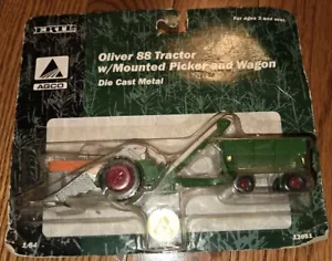 2001 RC, ERTL, Oliver 88 Tractor w/ Mounted Picker & Wagon, 1:64 Scale, NIP - Picture 1 of 6