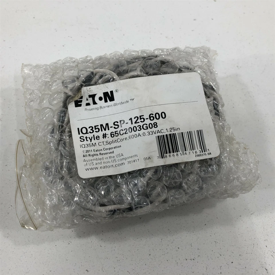 Eaton IQ35M-SP-125-600 CT Split Core 600A 0.33VAC 1.25in 65C2003G08