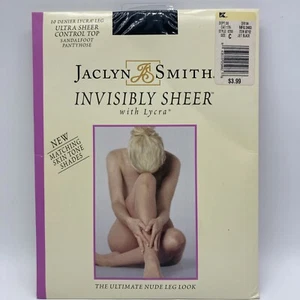 Collant top NOS JACLYN Smith invisibilmente ultra trasparenti a controllo nero taglia C K-Mart - Foto 1 di 4