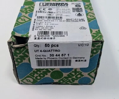 Phoenix Contact UT 4-QUATTRO Feed-Through Terminal Blocks 3044571 - Image 1 of 3