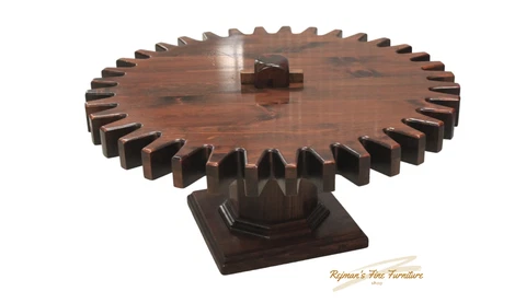 Ethan Allen Old Tavern Antiqued Pine Gear Cog Wheel Coffee Table #12-8058 Cover