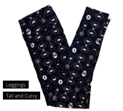 Leggings LulaRoe TC - Calaveras Murciélagos Telarañas - Fondo Negro - Nuevos sin Etiquetas Foto 1 de 2