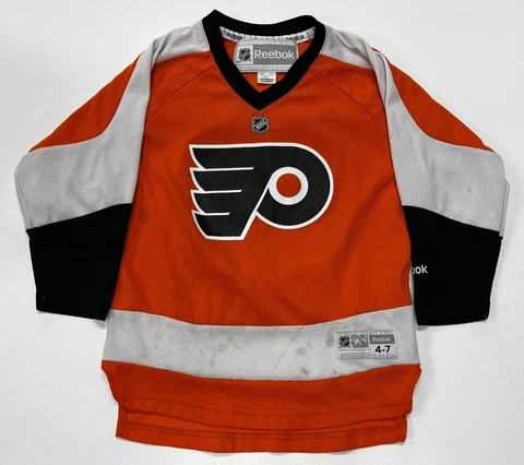 Reebok Youth 4-7 Orange NHL Philadelphia Flyer Claude Giroux Jersey #28 *Stains* Cover