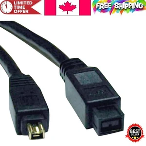 Versatile 6ft FireWire 800 Cable with 9-Pin/4-Pin Connectors for Fast Transfers - Picture 1 of 2