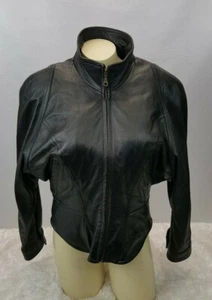 Wilson Leather Jacket Women Size S Fitted Waist Insulation Included Black - Picture 1 of 11